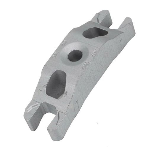 A close up of a VW Diesel injector hold down clamp on a white background